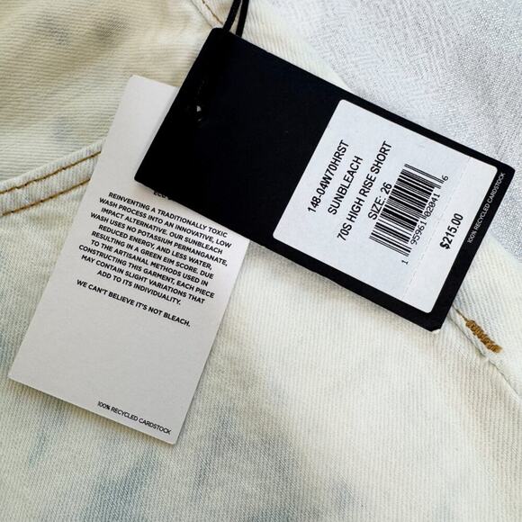 RE/DONE 70s High Rise Short – Sunbleach Vintage-Fade Denim Size 26 NWT - Picture 12 of 16